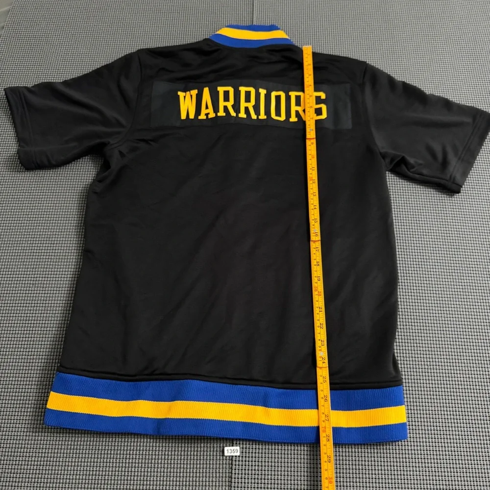 Adidas Warriors Short Sleeve Snap Warmup Jacket Black Mens Medium NWT